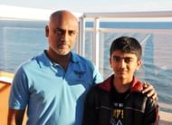 With his father in Sitges, 2018